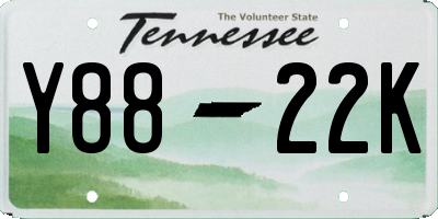 TN license plate Y8822K