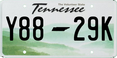 TN license plate Y8829K