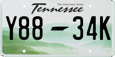 TN license plate Y8834K