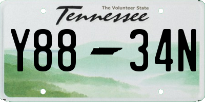 TN license plate Y8834N