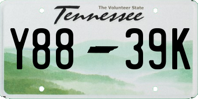 TN license plate Y8839K