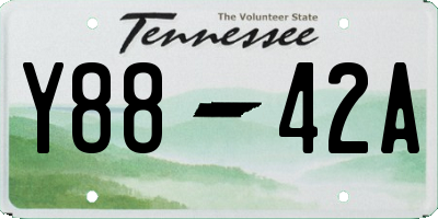 TN license plate Y8842A