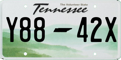 TN license plate Y8842X