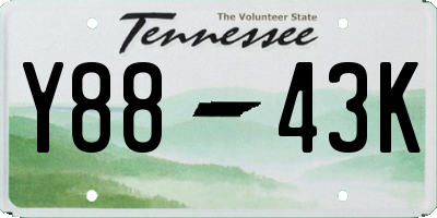 TN license plate Y8843K