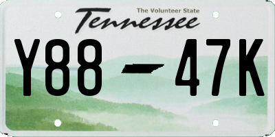 TN license plate Y8847K