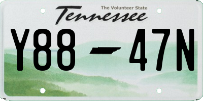 TN license plate Y8847N