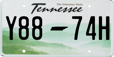 TN license plate Y8874H
