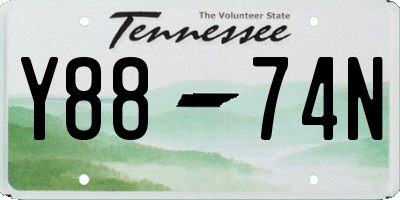 TN license plate Y8874N