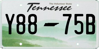TN license plate Y8875B