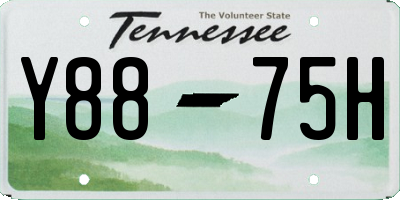 TN license plate Y8875H