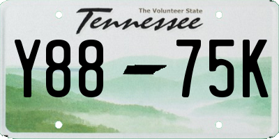 TN license plate Y8875K