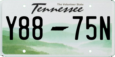 TN license plate Y8875N