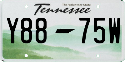TN license plate Y8875W