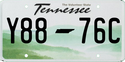 TN license plate Y8876C