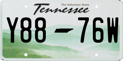 TN license plate Y8876W