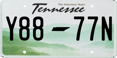 TN license plate Y8877N