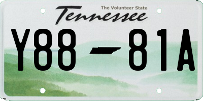 TN license plate Y8881A
