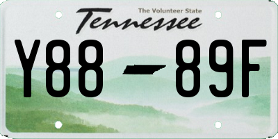 TN license plate Y8889F