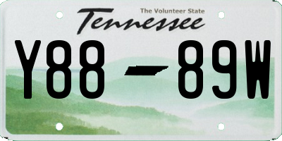 TN license plate Y8889W