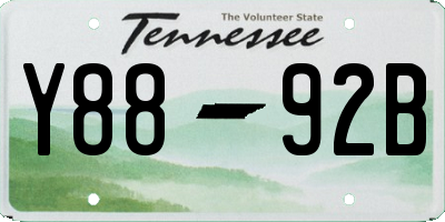 TN license plate Y8892B