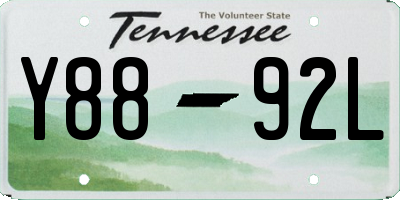 TN license plate Y8892L