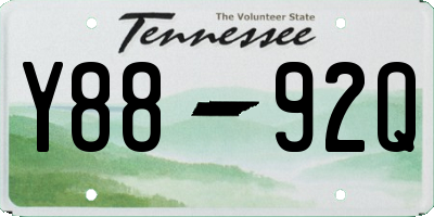 TN license plate Y8892Q