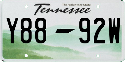 TN license plate Y8892W