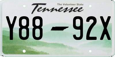 TN license plate Y8892X