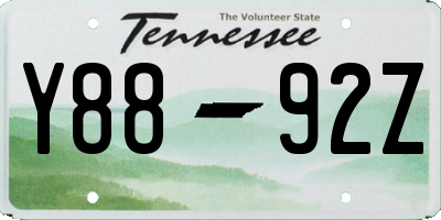 TN license plate Y8892Z