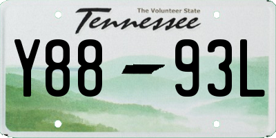 TN license plate Y8893L