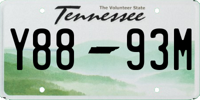 TN license plate Y8893M