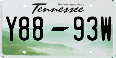 TN license plate Y8893W