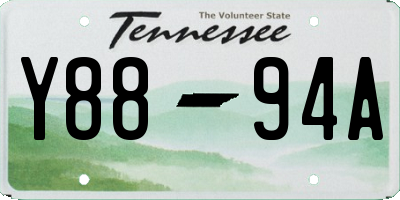 TN license plate Y8894A