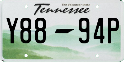 TN license plate Y8894P