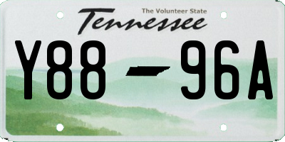 TN license plate Y8896A