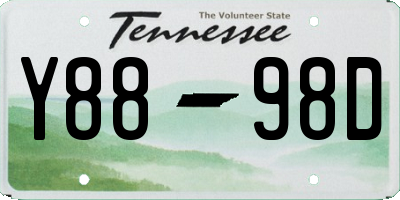 TN license plate Y8898D