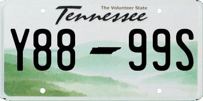 TN license plate Y8899S