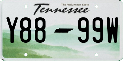 TN license plate Y8899W