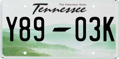 TN license plate Y8903K