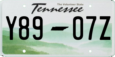 TN license plate Y8907Z