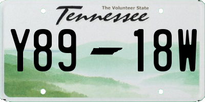 TN license plate Y8918W