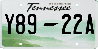 TN license plate Y8922A