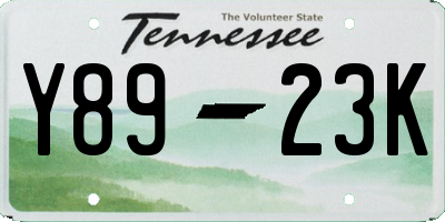 TN license plate Y8923K