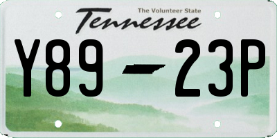 TN license plate Y8923P