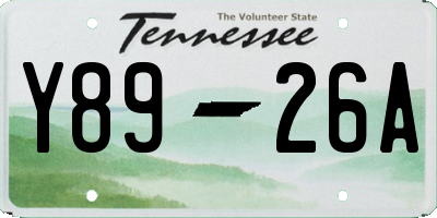 TN license plate Y8926A