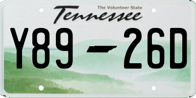 TN license plate Y8926D