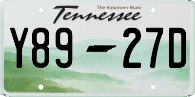 TN license plate Y8927D