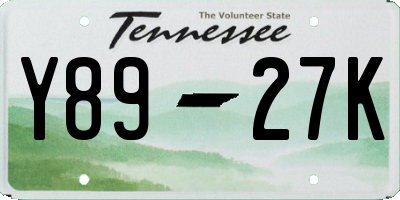 TN license plate Y8927K