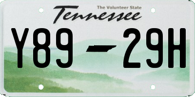 TN license plate Y8929H