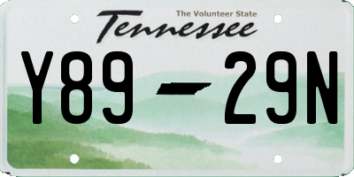 TN license plate Y8929N